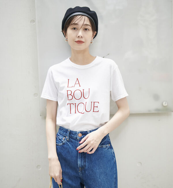 Rouge vif「前後ロゴコンパクトT」|Tシャツ・カットソー|