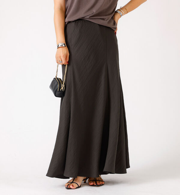 Rouge vif「切替フィブリルマキシスカート」|スカート|チャコールグレー