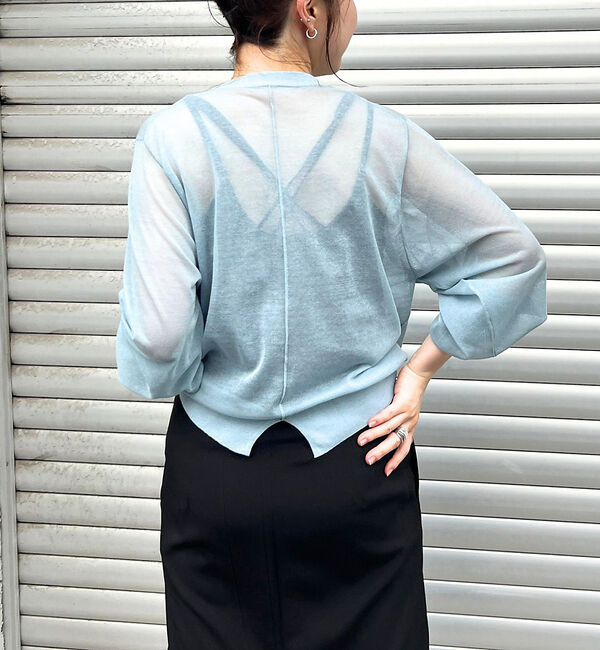 Rouge vif「コットンナイロンシアークルーネックプルオーバー」|ニット・セーター|