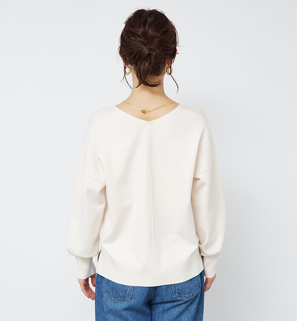 Rouge vif「Vネックドロップスリーブハイゲージニット」|ニット・セーター|