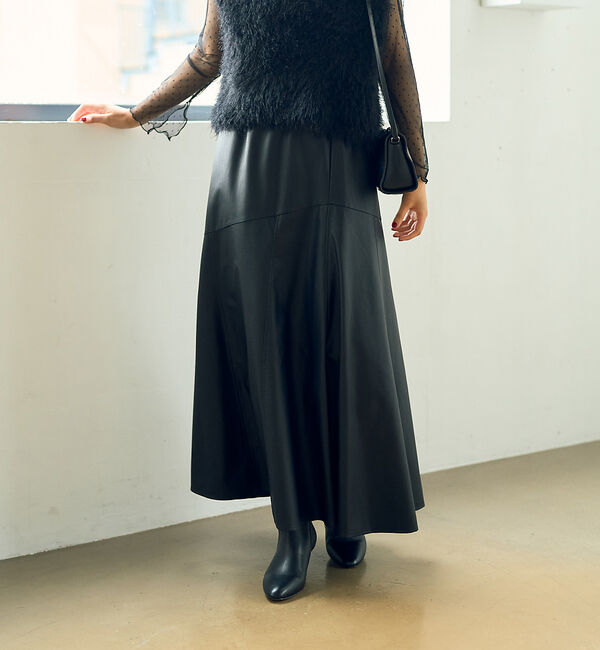 Rouge vif「【ロングセラー】エコレザースカート」|スカート|