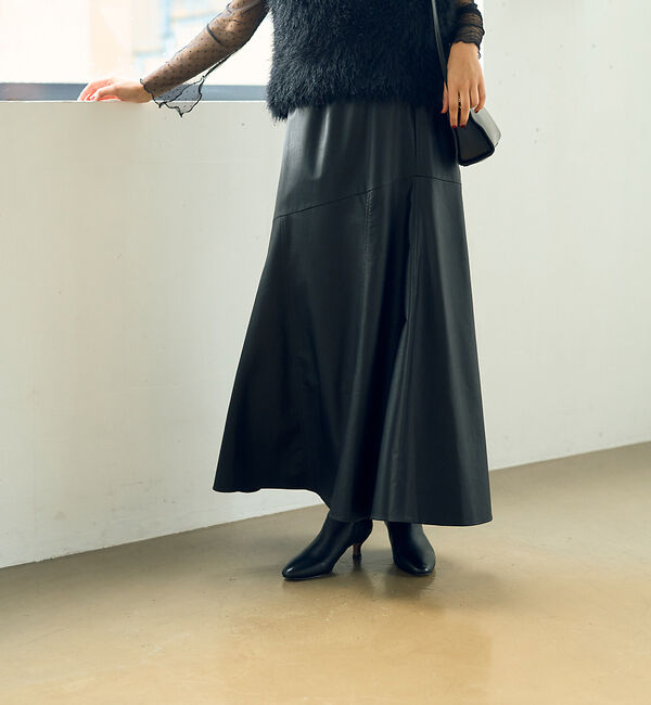 Rouge vif「【ロングセラー】エコレザースカート」|スカート|