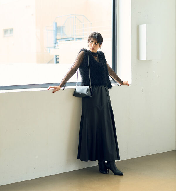 Rouge vif「【ロングセラー】エコレザースカート」|スカート|