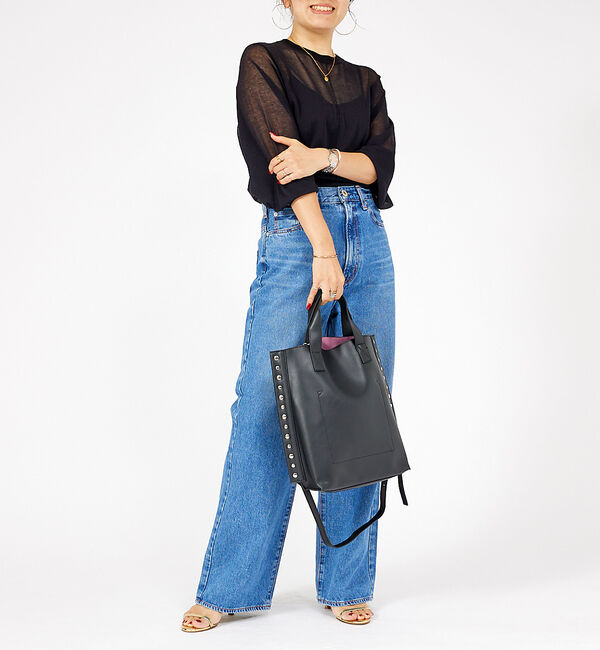 Rouge vif「【cheek/チーク】2WAY トートバッグ / リベット / フェイクレザー」|トートバッグ|