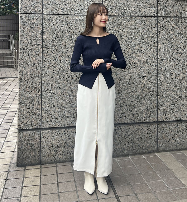 Rouge vif「【一部店舗限定】 カットアウトリブニット」|ニット・セーター|