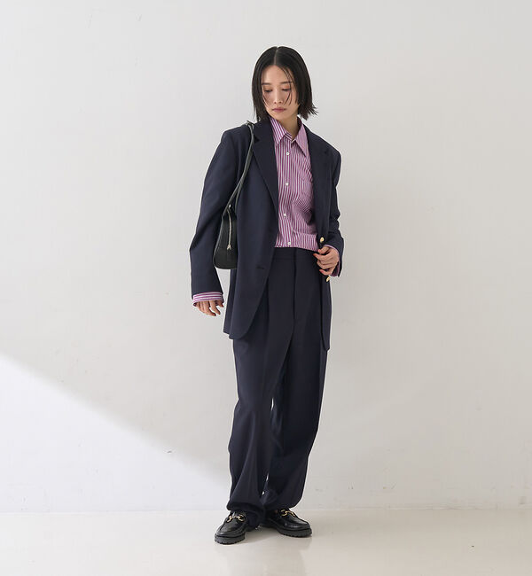 Rouge vif「【セットアップ対応】メンズライクウール混サキソニージャケット」|テーラードジャケット|