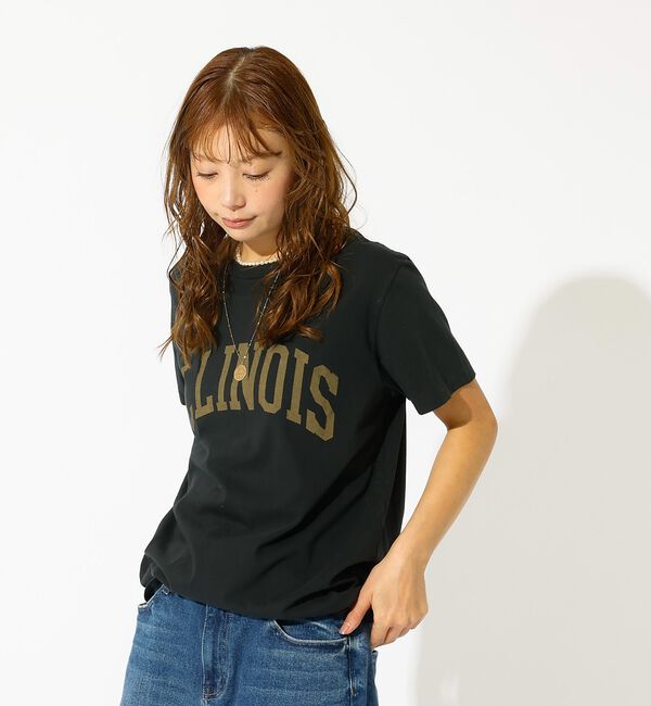 Rouge vif「【REMI RELIEF / レミレリーフ】LW加工T "ILLINOIS" /」|Tシャツ・カットソー|