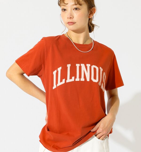 Rouge vif「【REMI RELIEF / レミレリーフ】LW加工T "ILLINOIS" /」|Tシャツ・カットソー|レッド