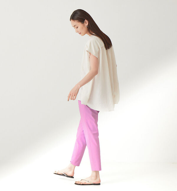 qualite「コットンリネン2WAYストレッチタックパンツ」|その他|