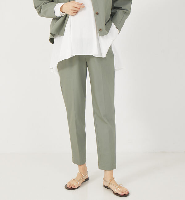 qualite「《セットアップ対応》2WAYストレッチハイウエストテーパードパンツ」|その他|カーキ