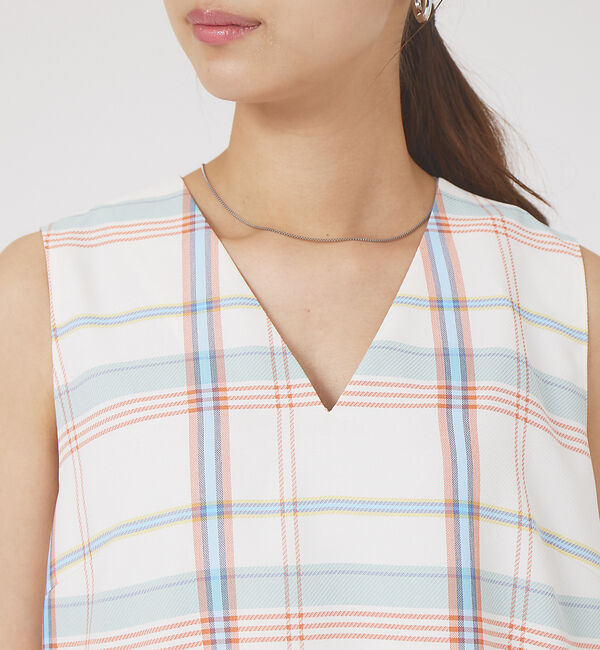 qualite「チェックフレアワンピース」|ワンピース|