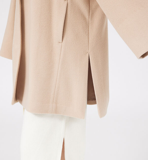 qualite「フーディーコート」|ノーカラーコート|