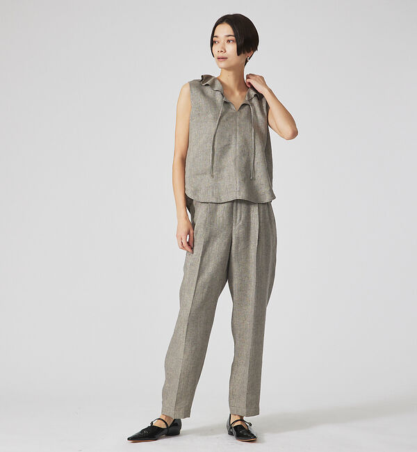 qualite「【セットアップ対応】ラメリネンタックパンツ」|その他|