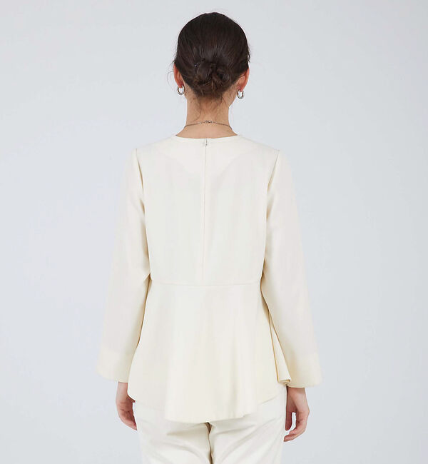 qualite「ペプラムギャザーアシメブラウス/オケージョン/セレモニー」|シャツ・ブラウス|