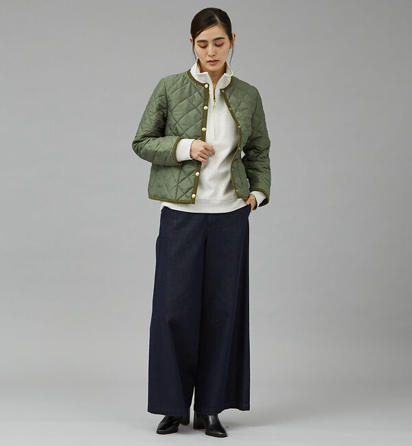 qualite「【TRADITIONAL WEATHERWEAR】キルティングノーカラーブルゾン」|ブルゾン・スタジャン|