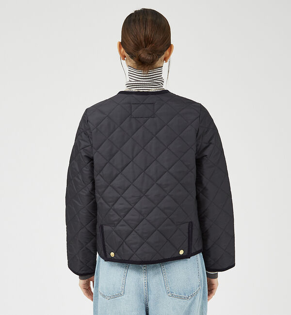 qualite「【TRADITIONAL WEATHERWEAR】キルティングノーカラーブルゾン」|ブルゾン・スタジャン|