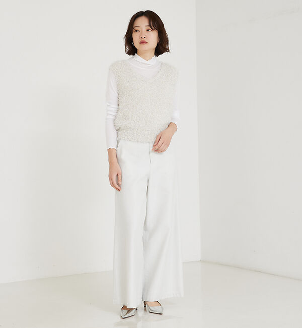 qualite「ラメシャギーニットベスト」|ベスト・ジレ|