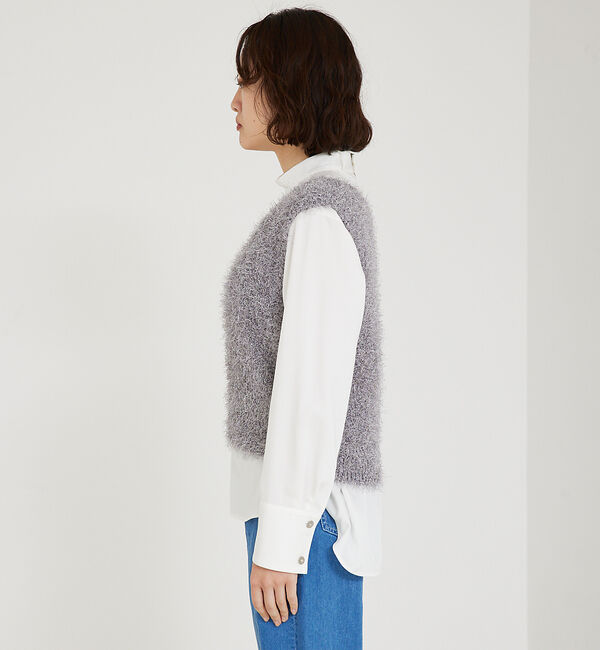 qualite「ラメシャギーニットベスト」|ベスト・ジレ|