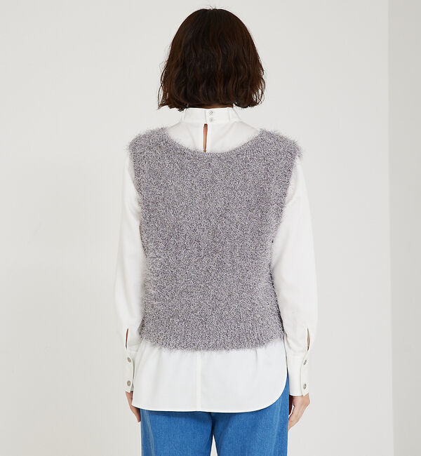 qualite「ラメシャギーニットベスト」|ベスト・ジレ|