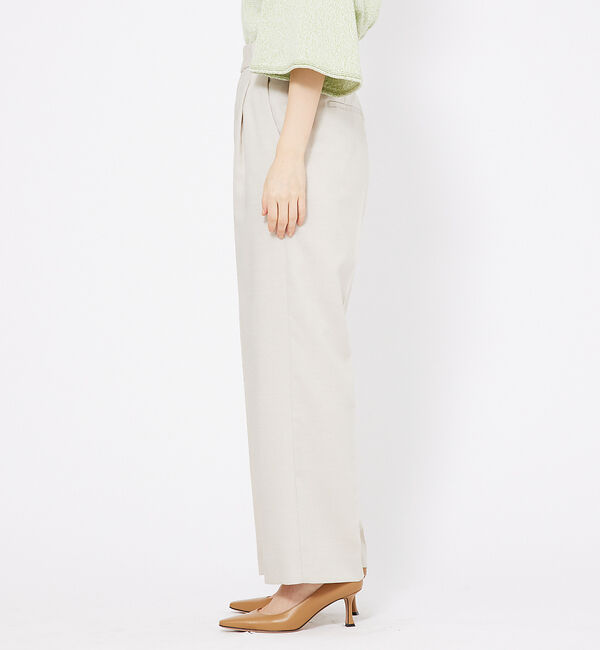 qualite「シャークスキンストレートパンツ」|スラックス|