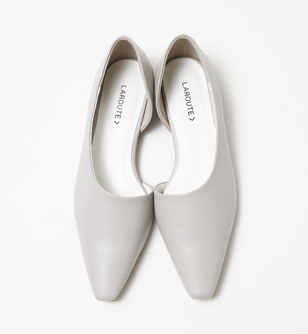 AU BANNISTER「【LAROUTE】サイドオープン フラットパンプス」|パンプス|ライトグレー