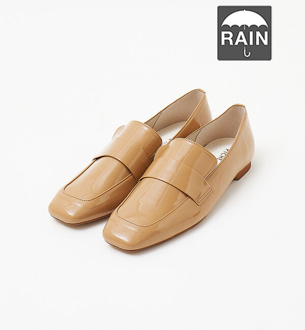 AU BANNISTER「【生活防水】スクエアトゥローファー」|レインシューズ|ベージュ