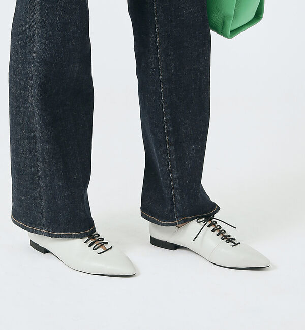 AU BANNISTER「ポインテッドトゥレースアップバブーシュ」|その他|ライトグレー