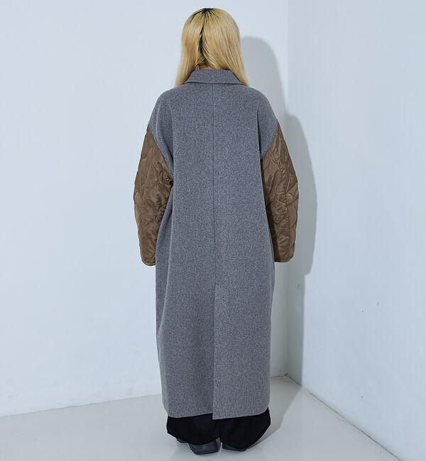 NOMINE「袖キルティングステンカラーコート」|ステンカラーコート|