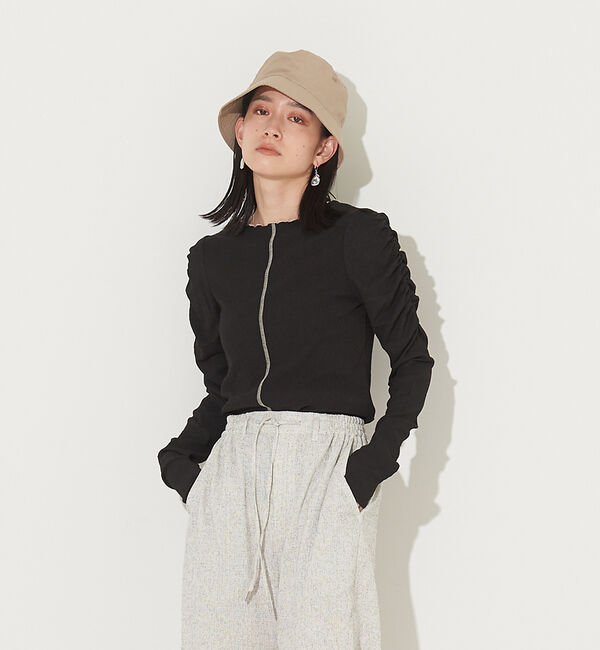 NOMINE「【前後着用可】2WAY配色メロウシャーリングロンT」|Tシャツ・カットソー|ブラック