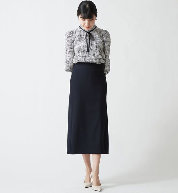 TIARA「クラシカルタイトスカート」|スカート|ネイビー