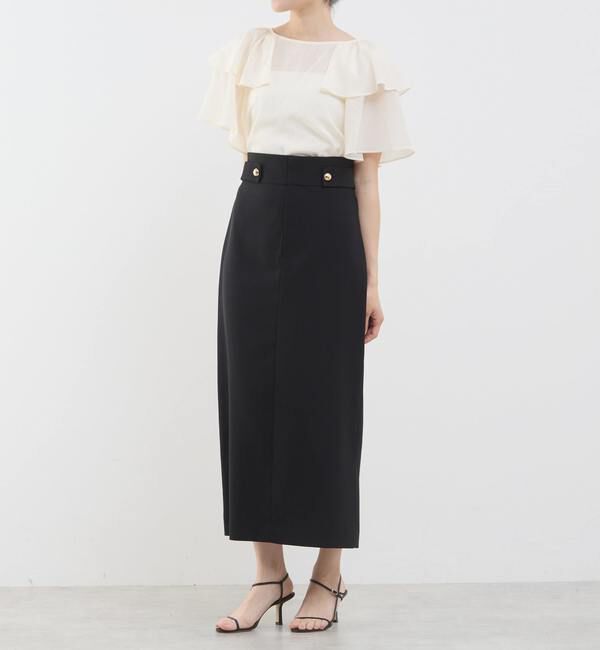 TIARA「ゴールドボタンタイトスカート（セットアップ可）」|スカート|