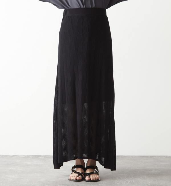 Liesse「透かし柄ニットフレアスカート」|スカート|