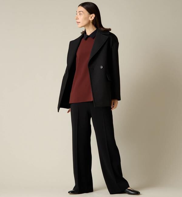 Liesse「ボンディングハーフPコート」|ピーコート|