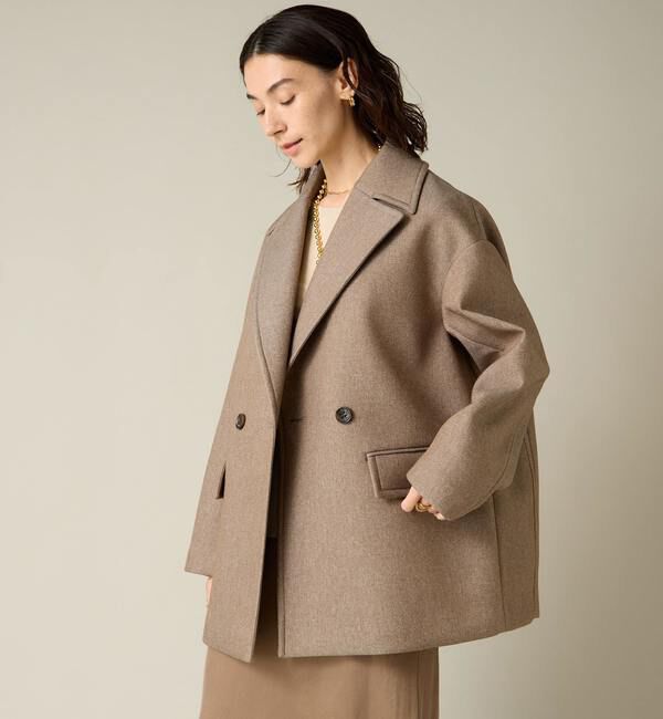 Liesse「ボンディングハーフPコート」|ピーコート|