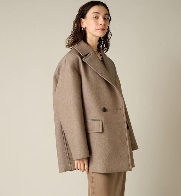 Liesse「ボンディングハーフPコート」|ピーコート|