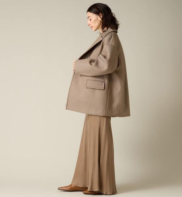 Liesse「ボンディングハーフPコート」|ピーコート|