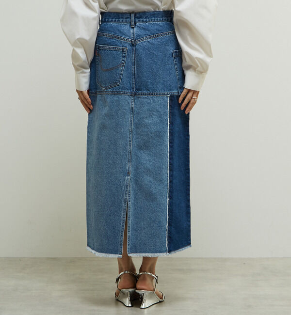 Soffitto「濃淡カラーミディー丈デニムスカート」|スカート|