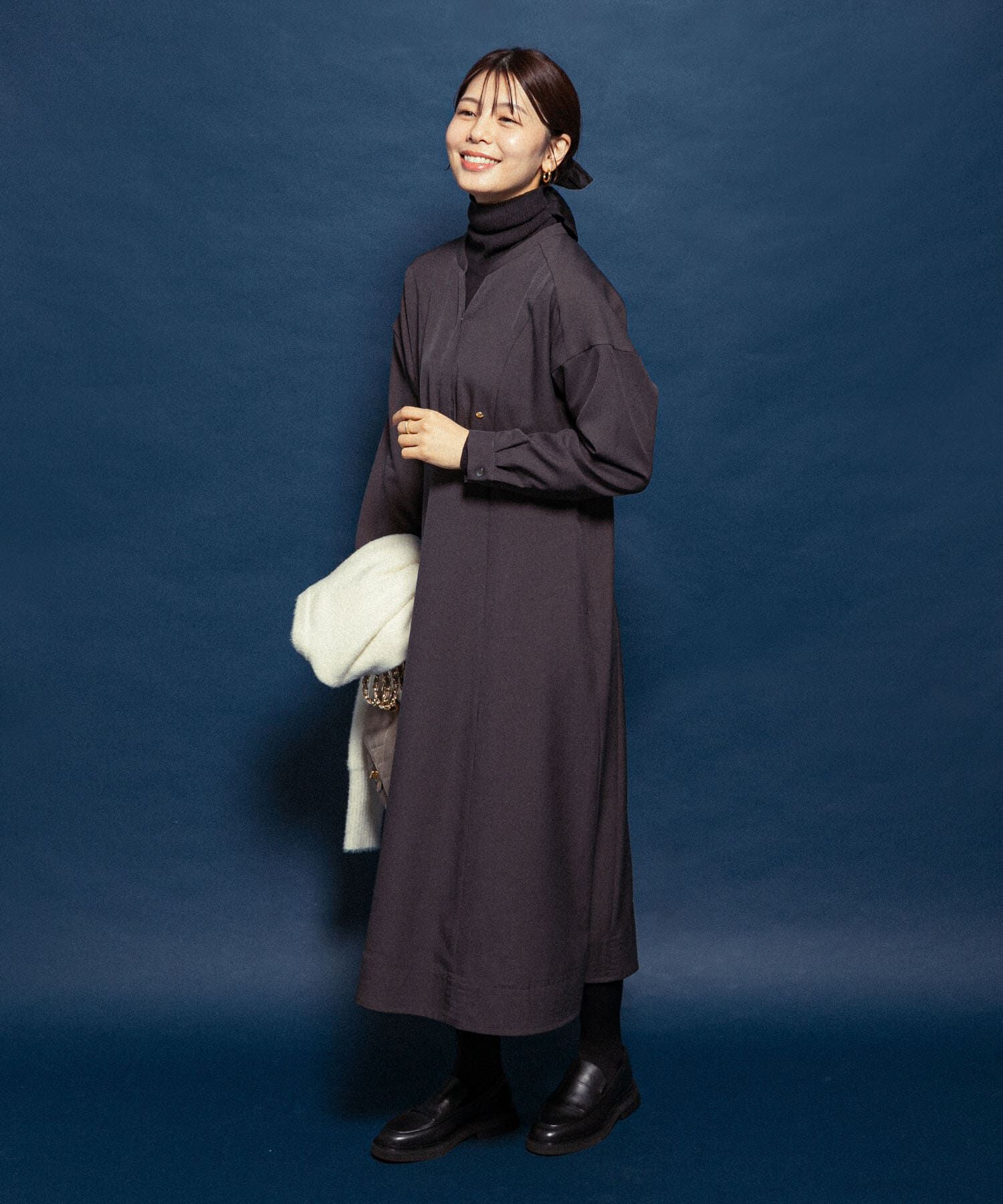 URBAN RESEARCH ROSSO「『UR TECH SMOOTHLUXE』F by ROSSO　キーネックワンピース」|ワンピース|