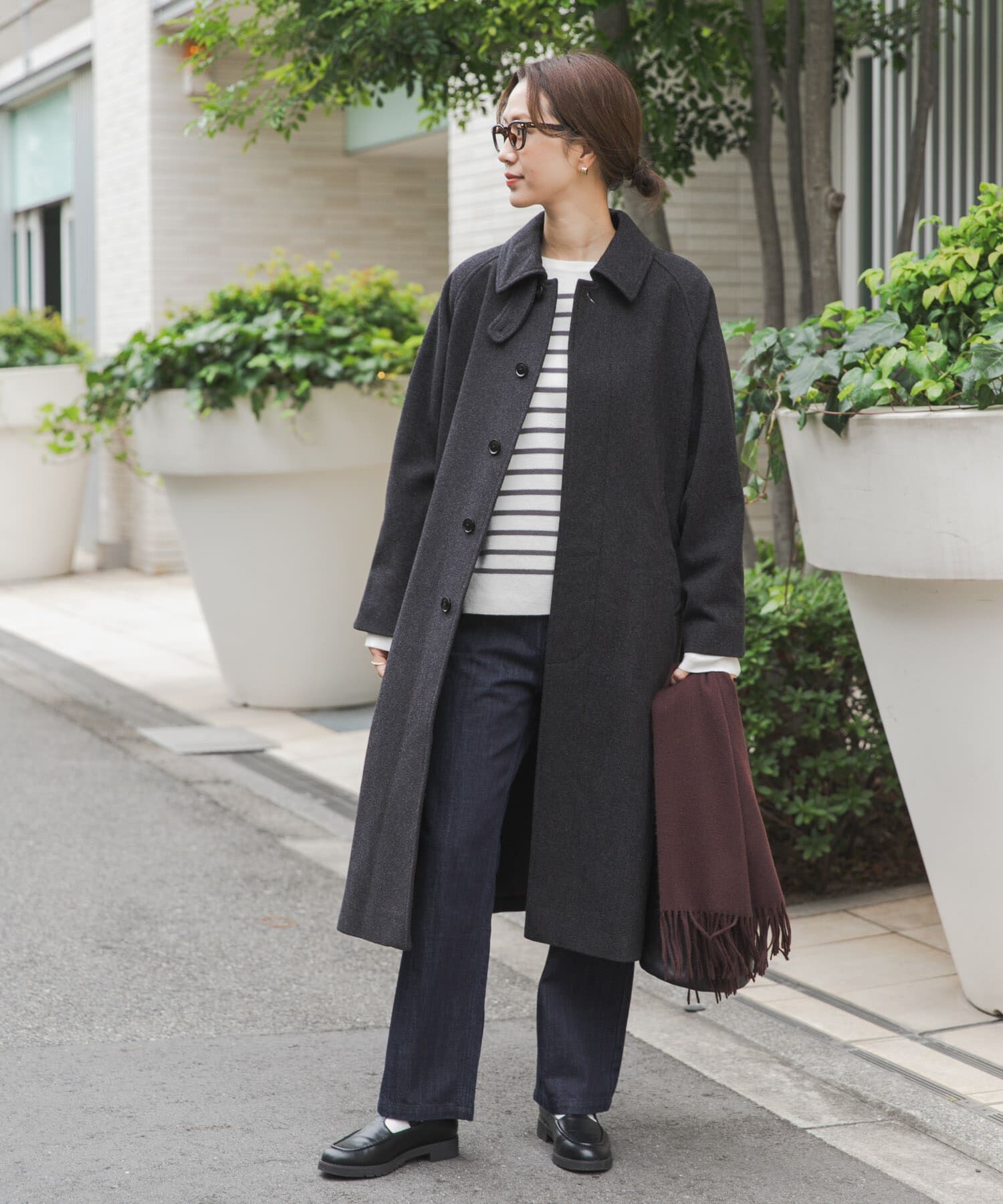 URBAN RESEARCH DOORS「ウール100バルマカーンコート」|ノーカラーコート|