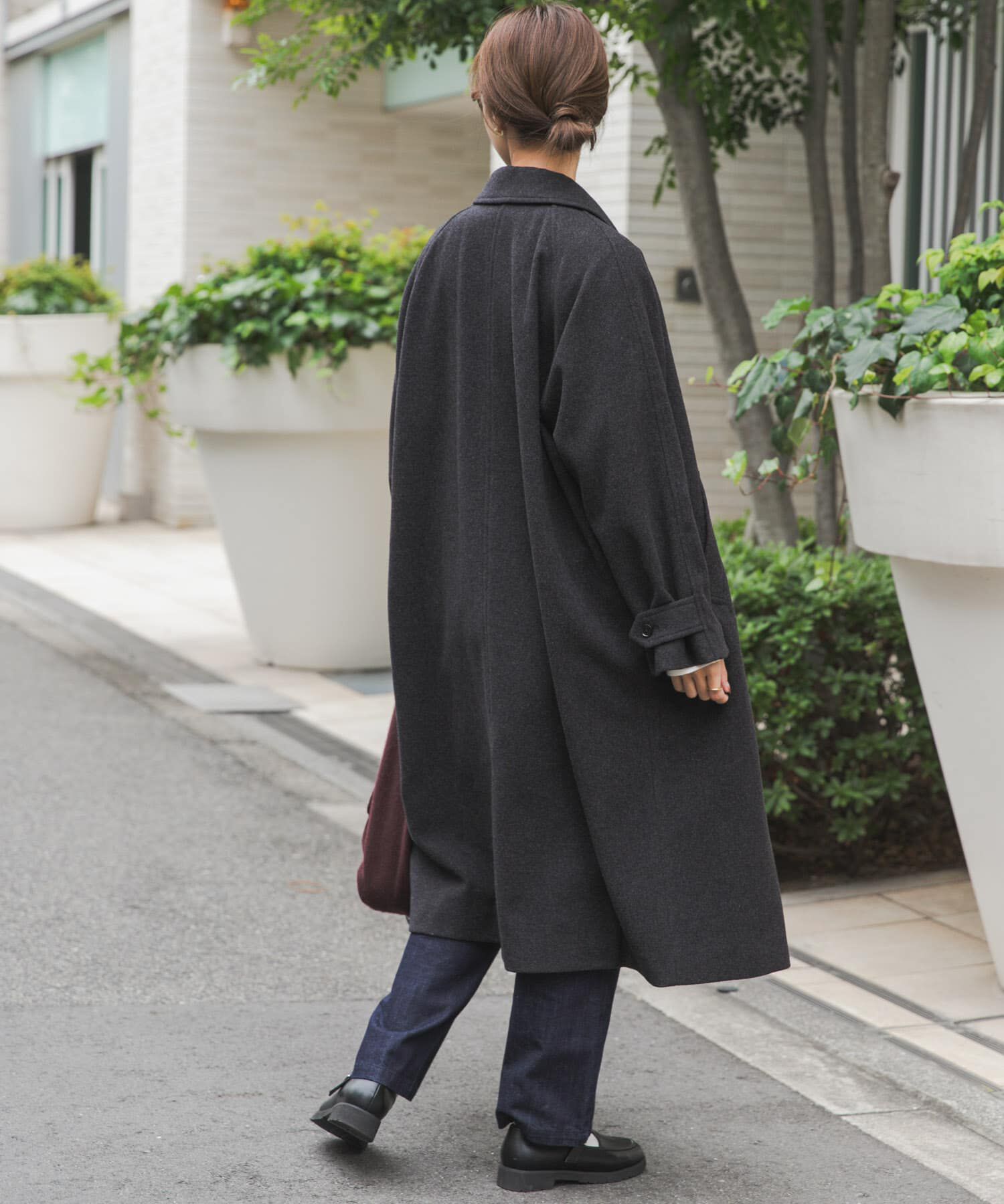 URBAN RESEARCH DOORS「ウール100バルマカーンコート」|ノーカラーコート|
