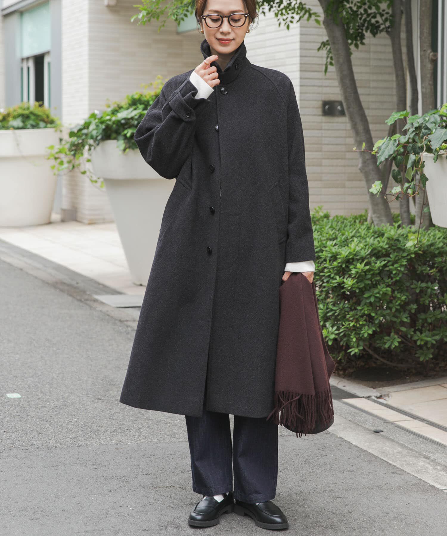 URBAN RESEARCH DOORS「ウール100バルマカーンコート」|ノーカラーコート|