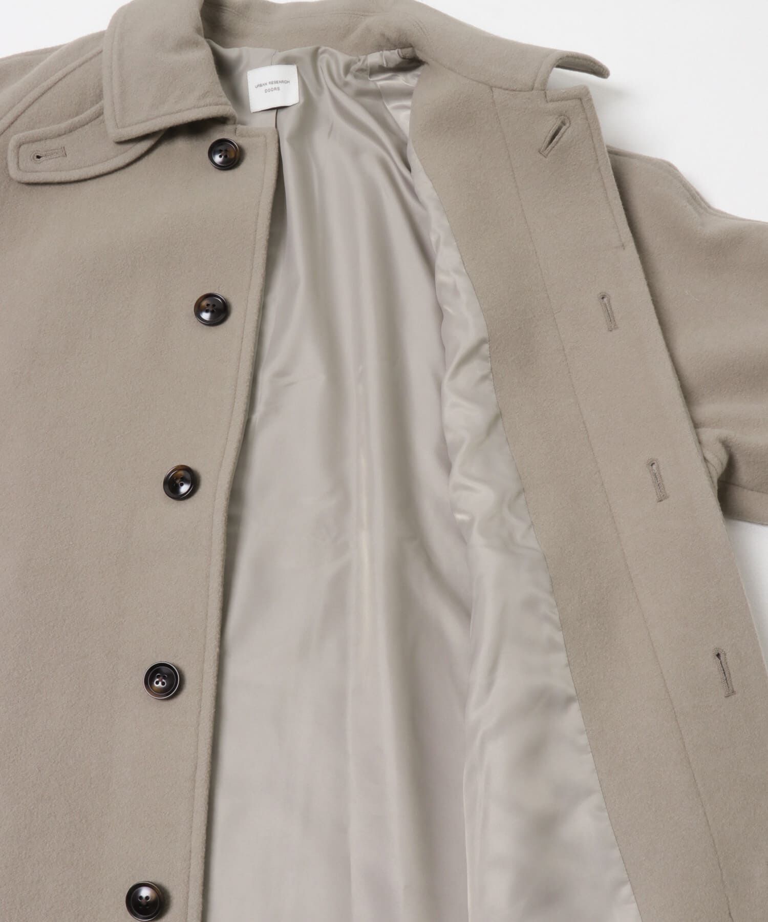 URBAN RESEARCH DOORS「ウール100バルマカーンコート」|ノーカラーコート|