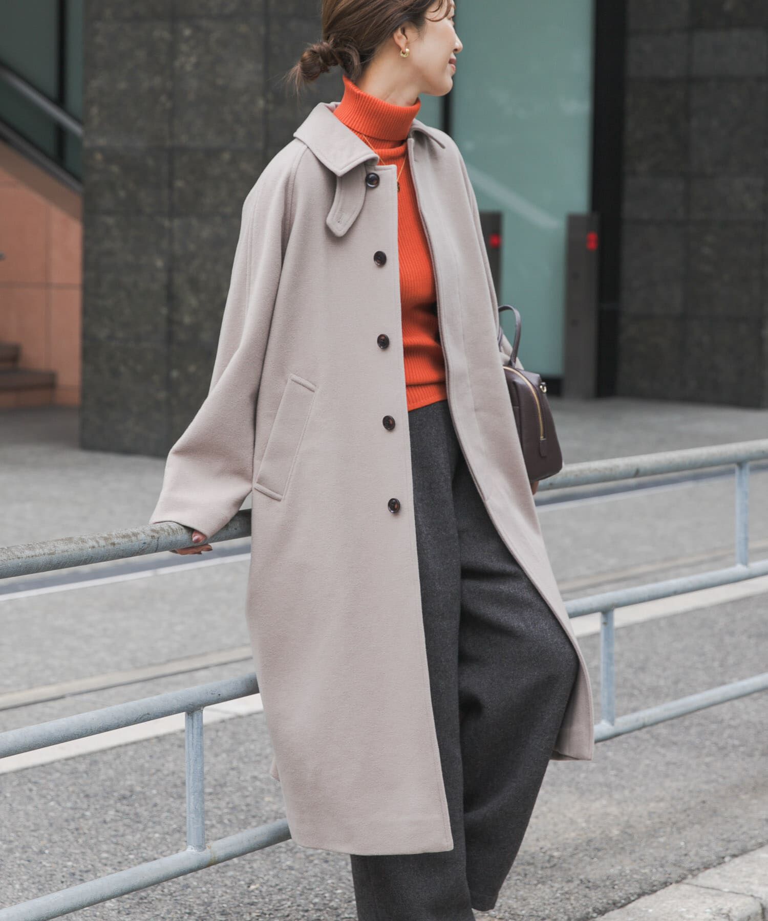 URBAN RESEARCH DOORS「ウール100バルマカーンコート」|ノーカラーコート|