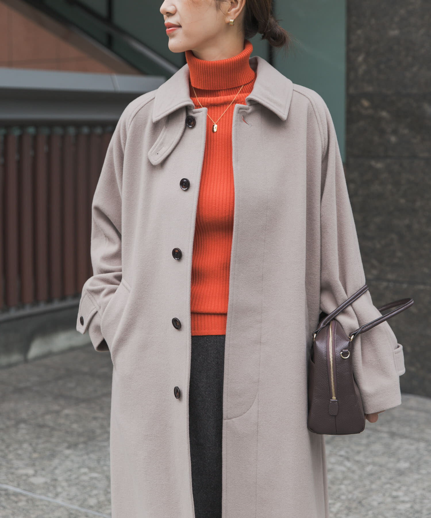 URBAN RESEARCH DOORS「ウール100バルマカーンコート」|ノーカラーコート|