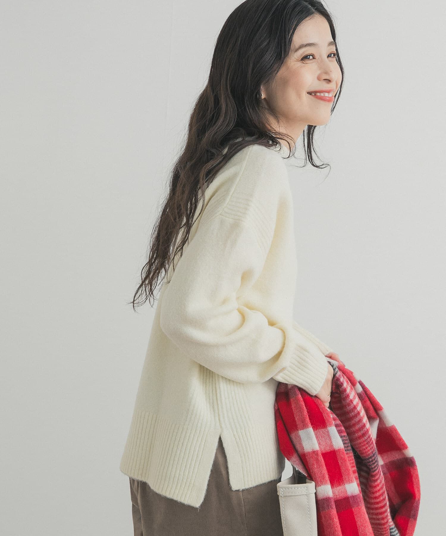 URBAN RESEARCH DOORS「ハイネックサイドスリットニット」|ニット・セーター|