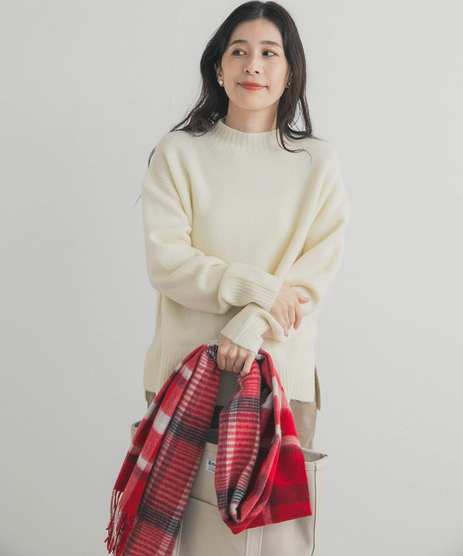 URBAN RESEARCH DOORS「ハイネックサイドスリットニット」|ニット・セーター|