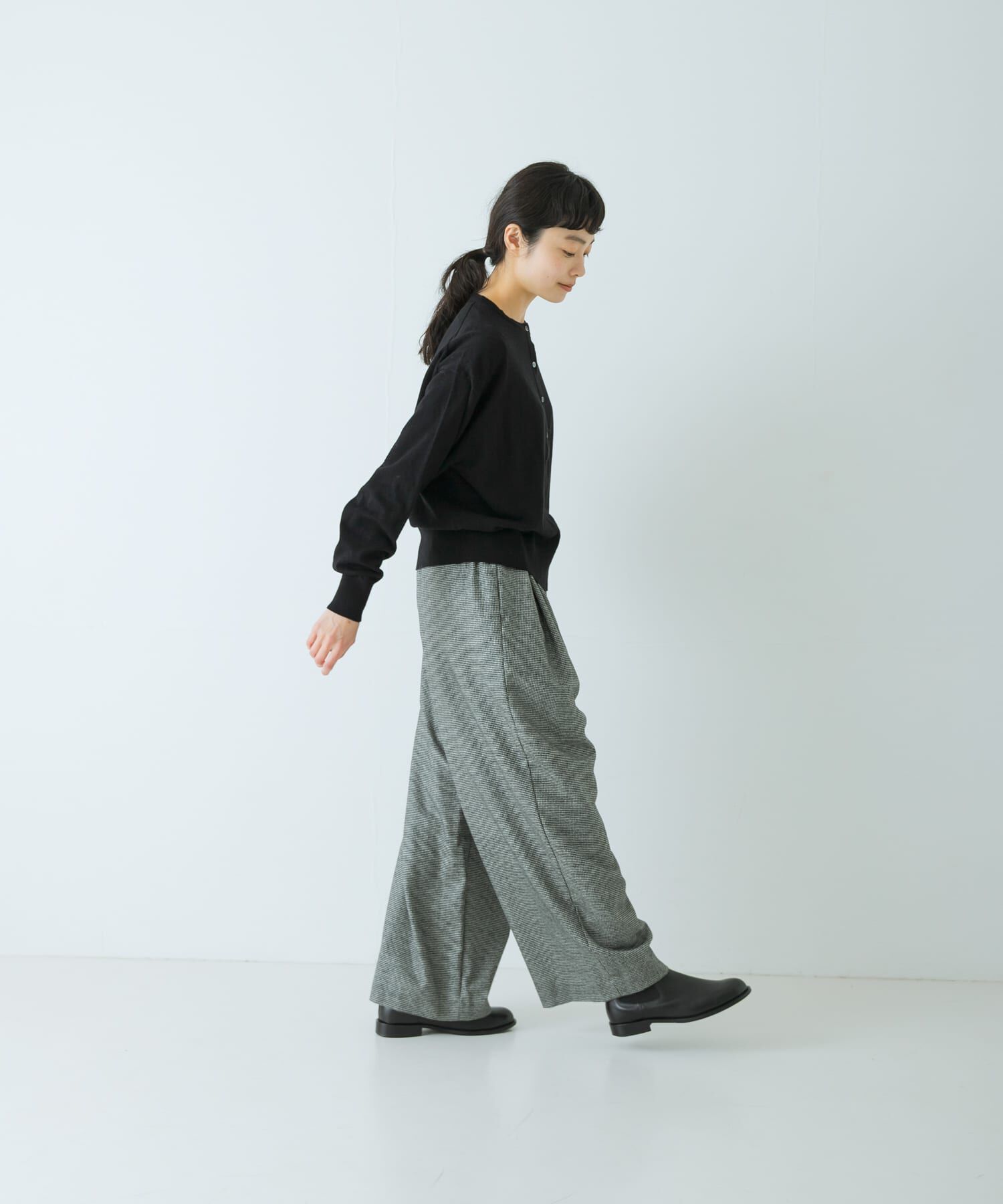 かぐれ「コットンカシミヤヘンリーネックニット」|ニット・セーター|