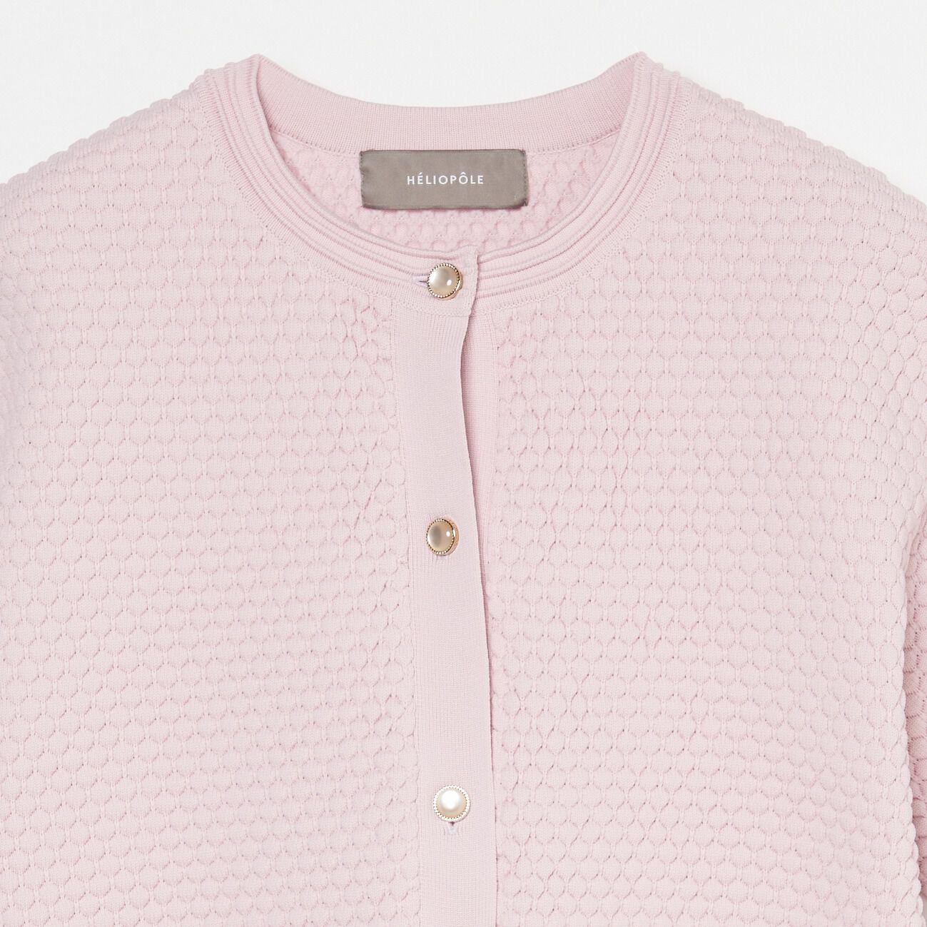 HELIOPOLE「HELIOPOLE POPCORN KNIT BIJOU BUTTON CARDIGAN」|ニット・セーター|