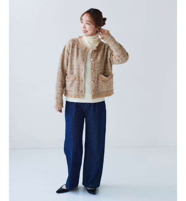 le.coeur blanc「ツイード調ラメニットジャケット」|その他|