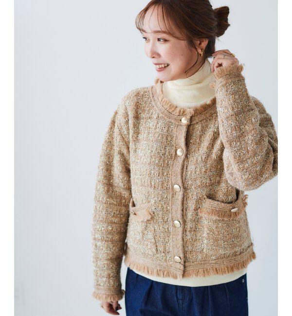 le.coeur blanc「ツイード調ラメニットジャケット」|その他|